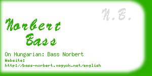 norbert bass business card